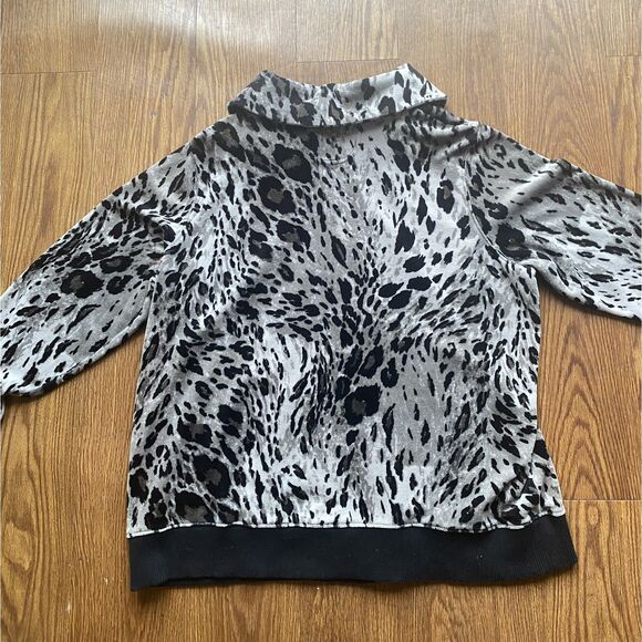 Grey & Black Animal Print Y2K Track Jacket - Picture 2 of 6